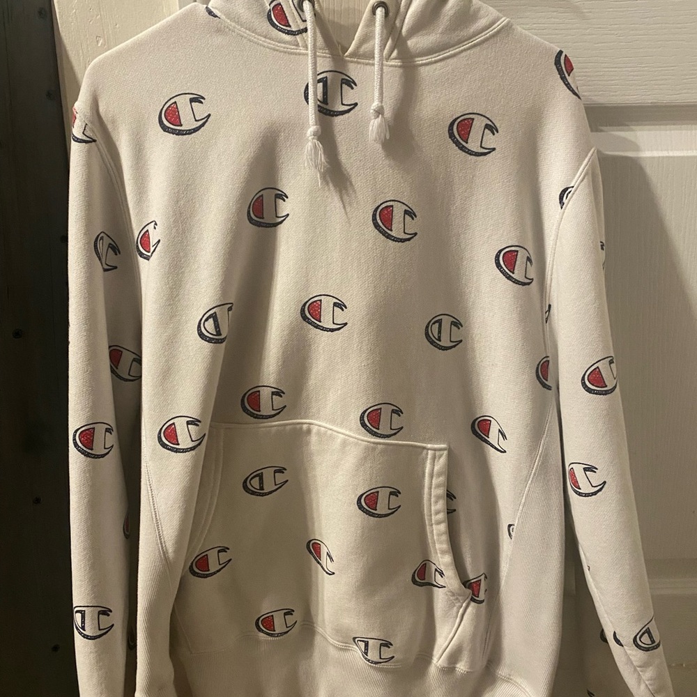 WHITE CHAMPION HOODIE